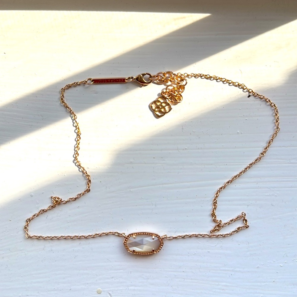 Kendra Scott Gold Necklace with White Pendant